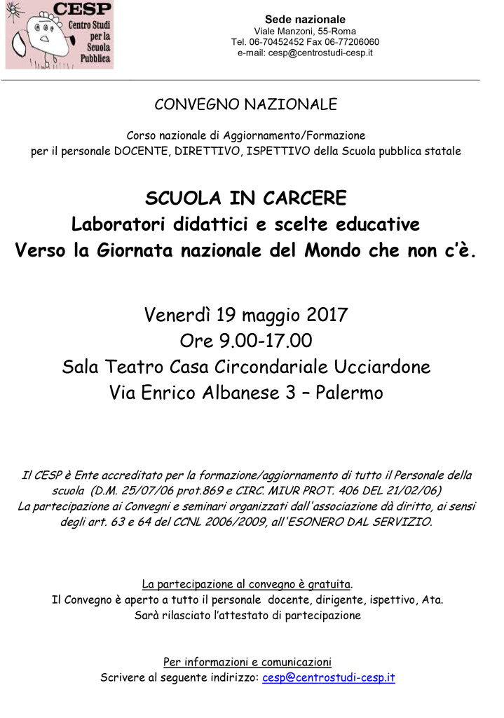 Programma CONVEGNO CESP 16 febbraio 2017 - Roma
